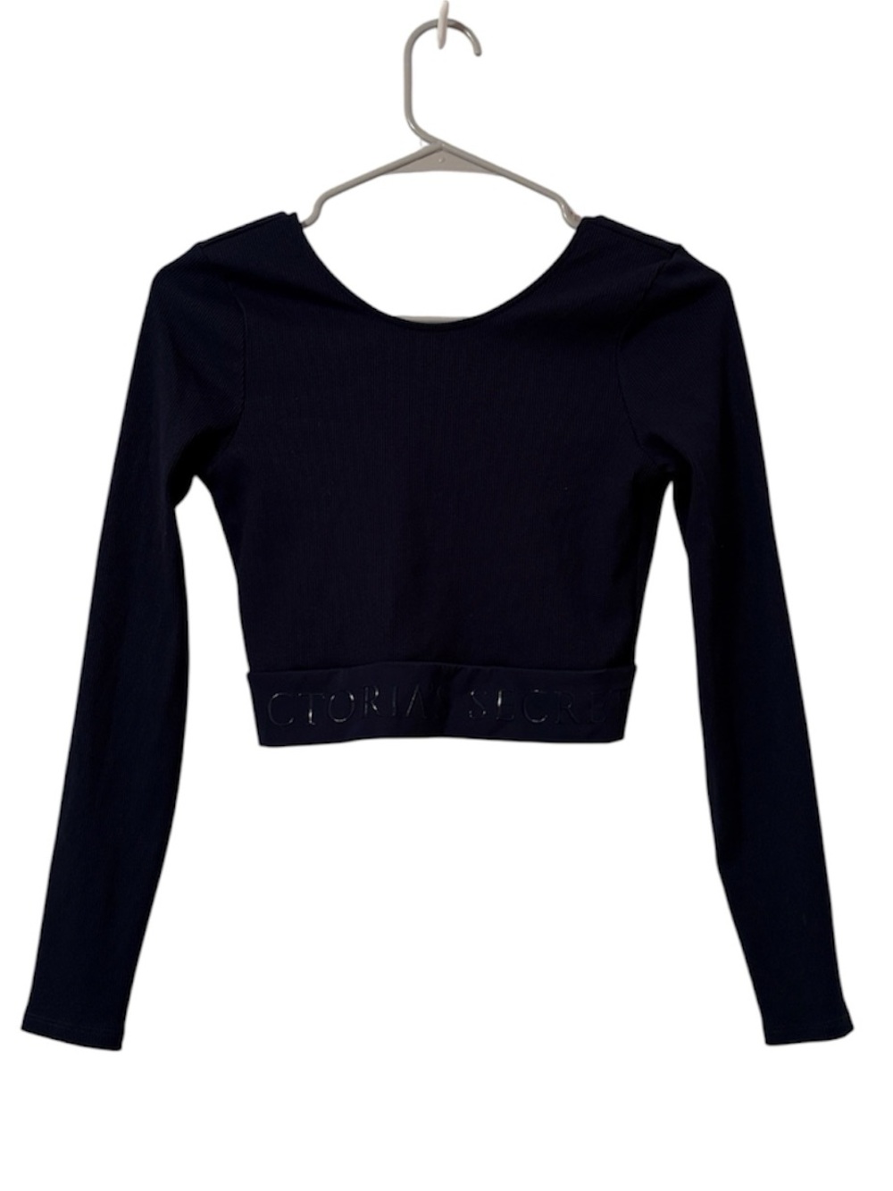 Victoria Secret Navy Blue Cropped Open Back Long Sleeve